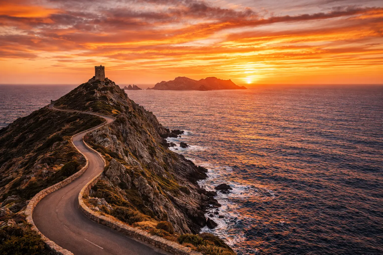 Route côtière en Corse